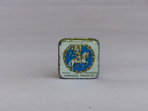 Alte blechdose herold nadeln - blechdose,